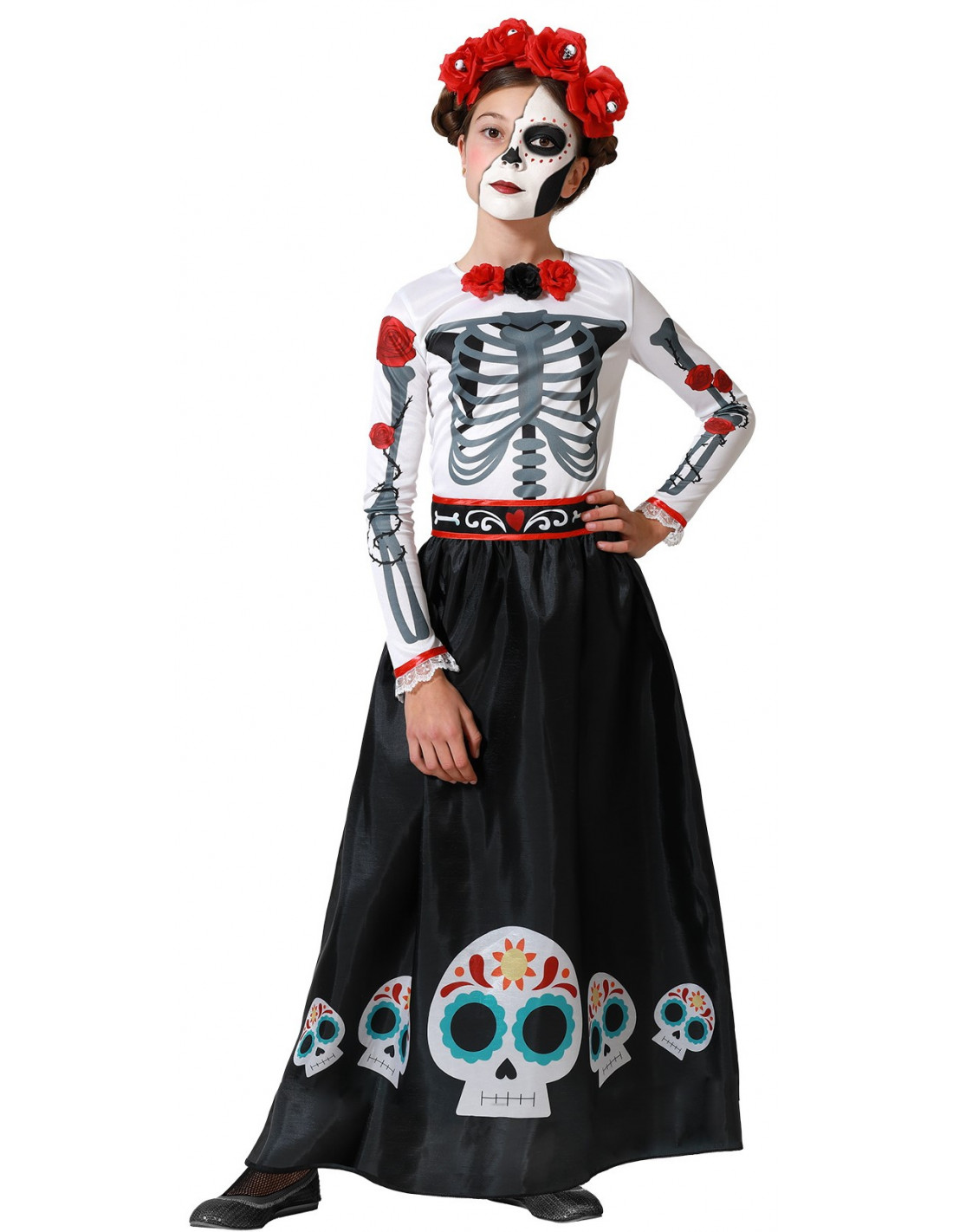 Asombro Mucama Sequía Disfraz de Catrina Esqueleto Infantil | Comprar Online