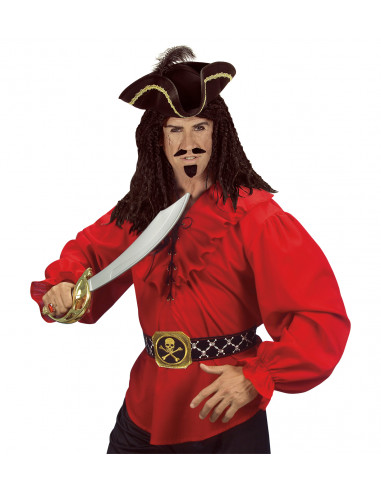Camisa roja de Pirata para hombre