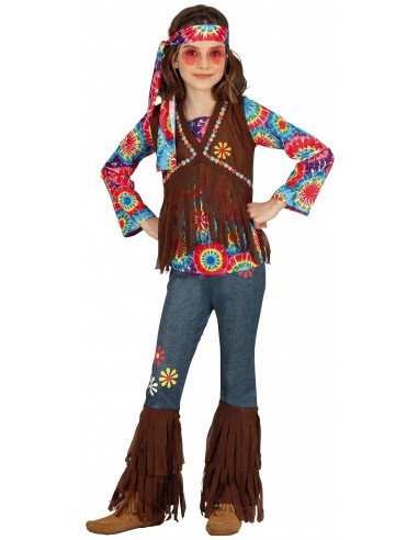 Disfraz de Hippie Floreada para Niña