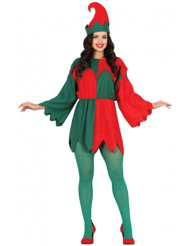 Disfraz de Elfa Navideña Rojo y Verde...