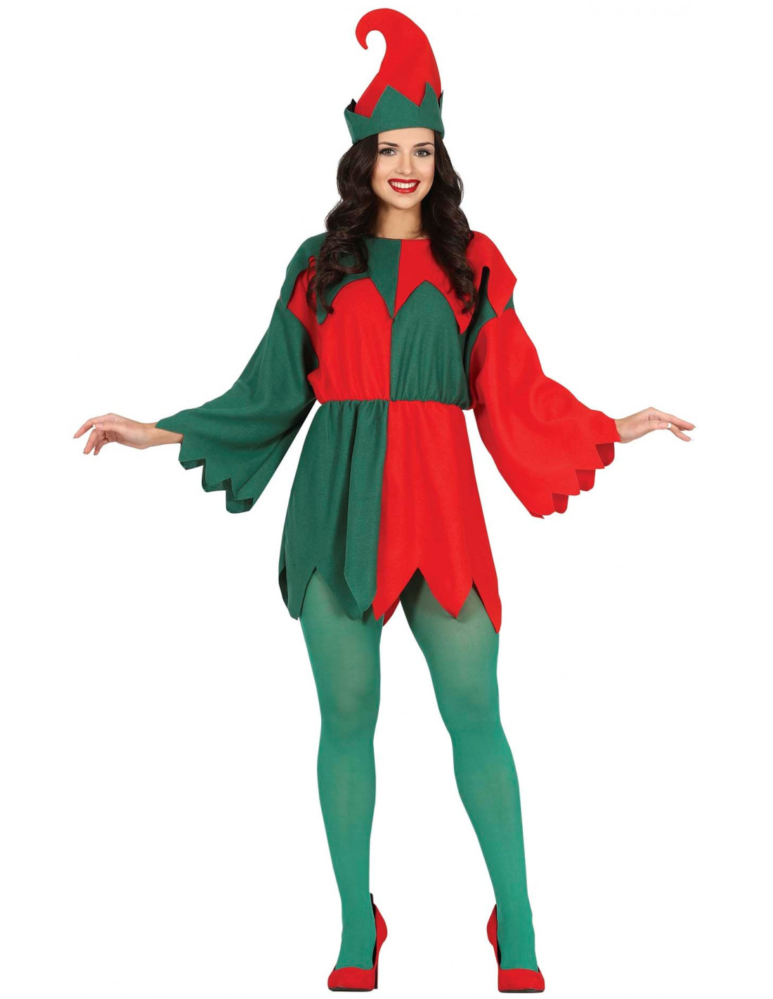 En particular galón Detener Disfraz de Elfa Navideña Rojo y Verde para Mujer | Comprar Online