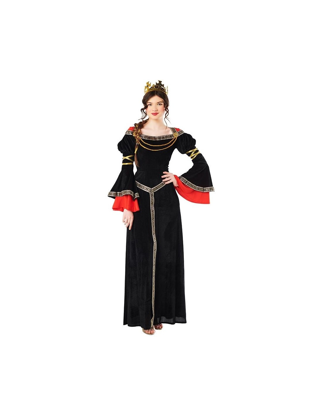 Disfraz de Reina Medieval Negro para Mujer