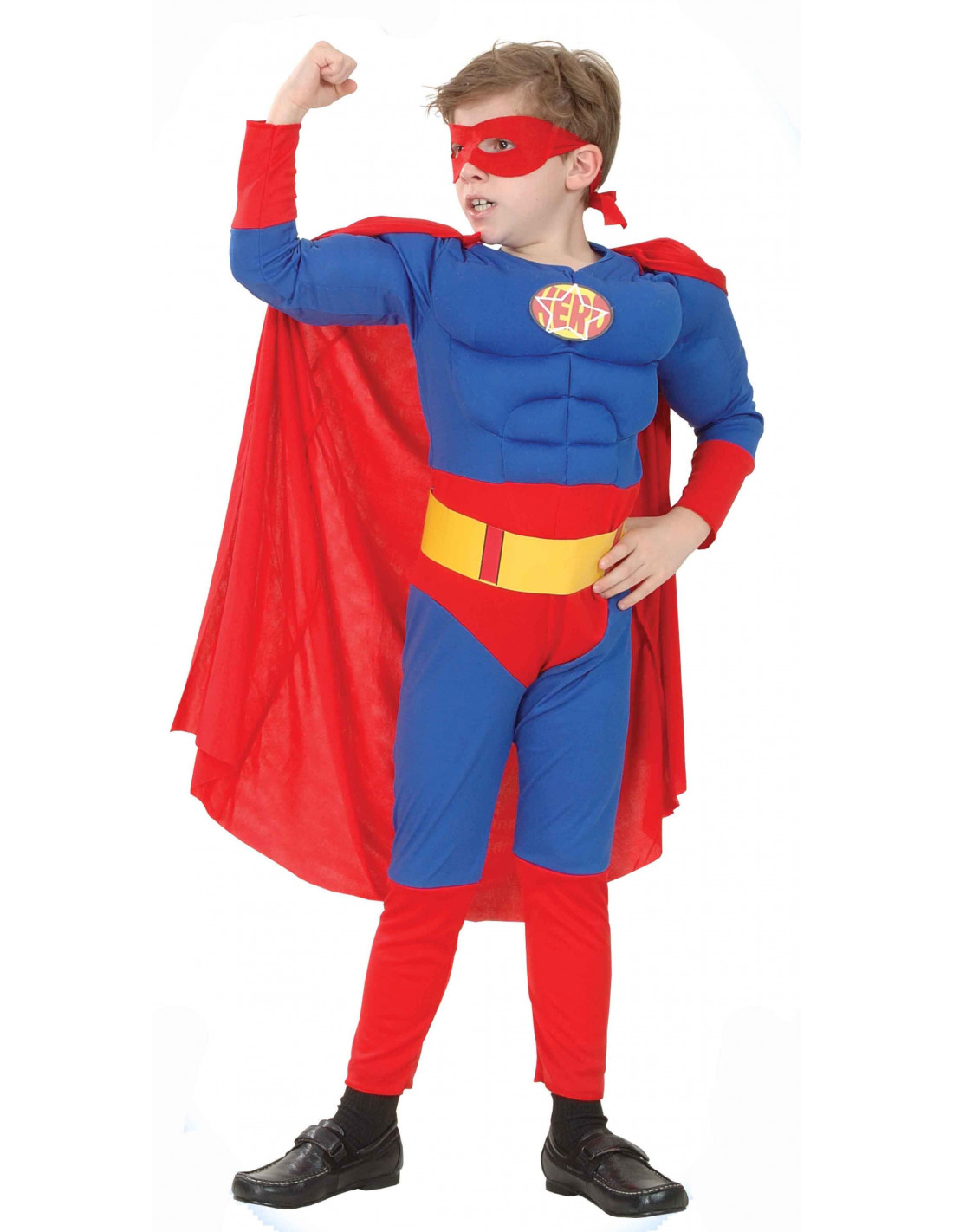 Disfraz de Superhéroe Musculoso con Capa para Niño