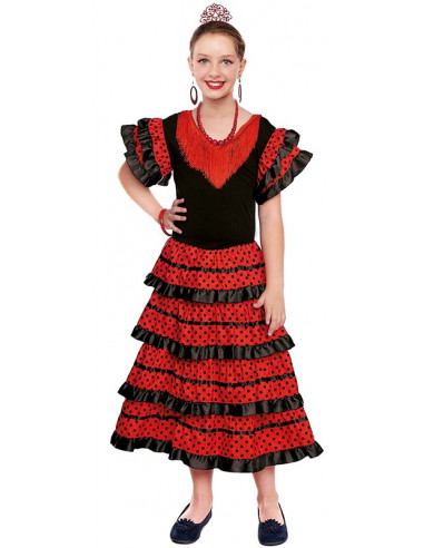 Disfraz de Sevillana Negro y Rojo...