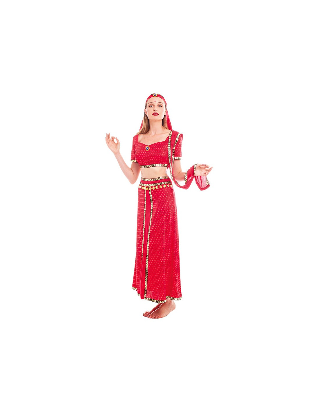 Disfraz de Hindú Naranja para mujer adulto