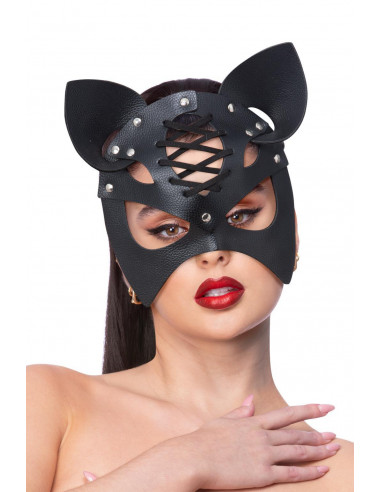 Máscara de Gato Negra de Polipiel