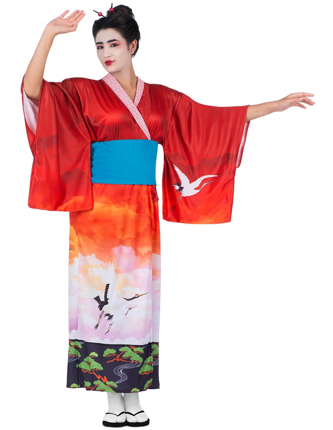 Disfraz de Geisha Rosa para Mujer