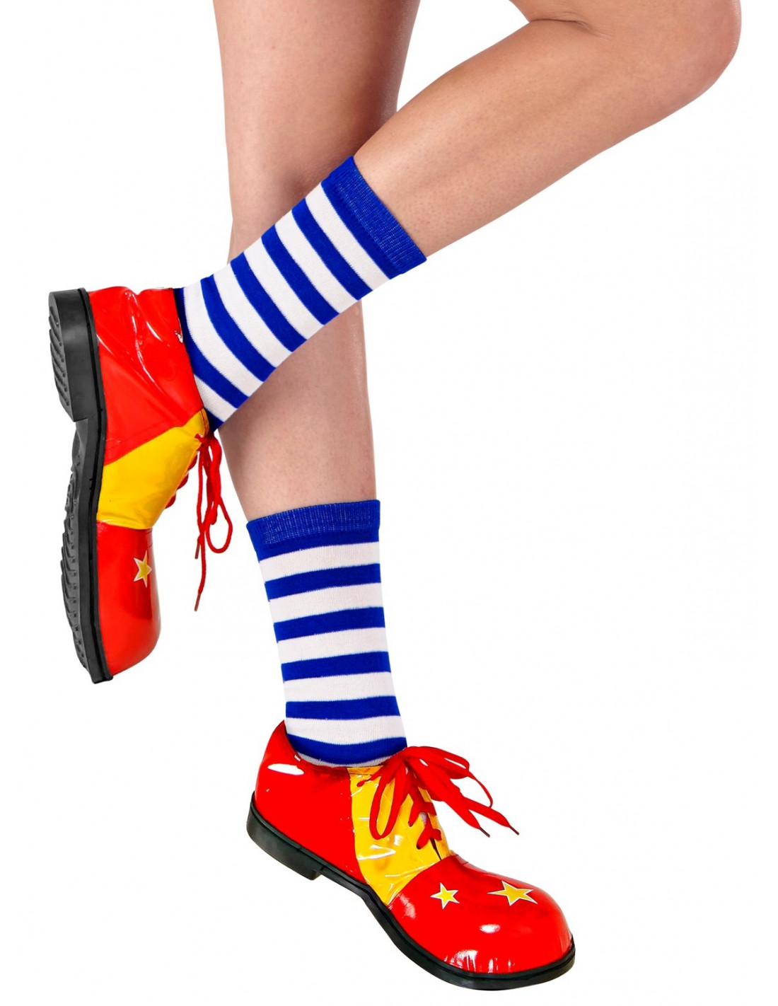 Paquete de 3 calcetines unisex a rayas rojas y azules hasta la rodilla,  Rojo y azul