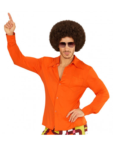Camisa Disco Años 70 Naranja para Hombre