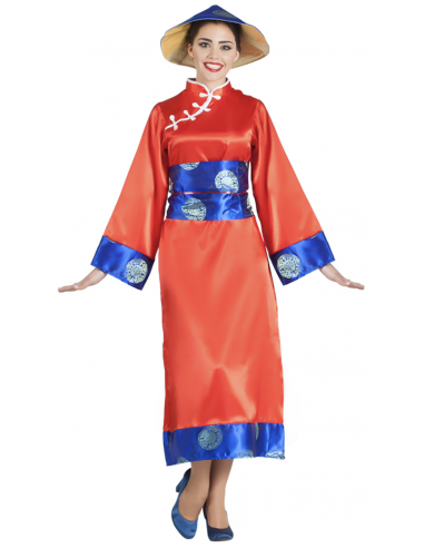 Disfraz de China con Sombrero para Mujer