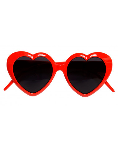 Gafas de Corazón Rojas con Cristal Negro