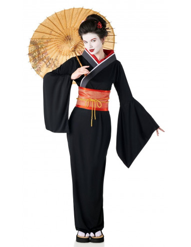 Disfraz de Geisha Japonesa Negro para...