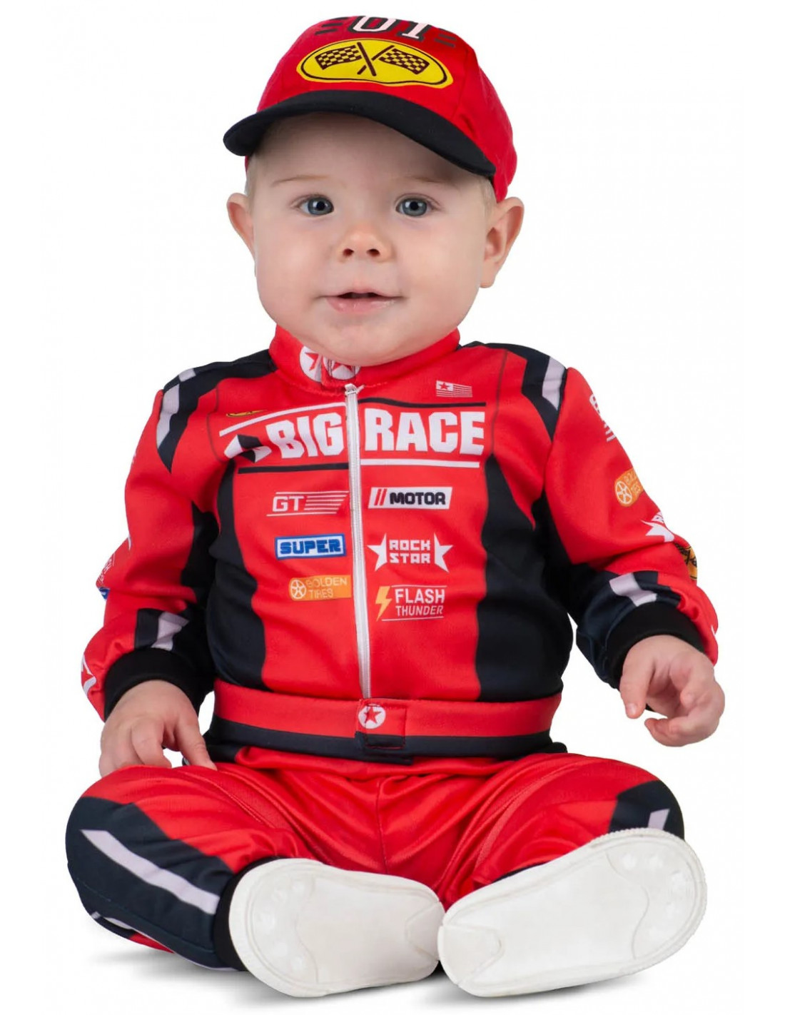 Disfraz de Piloto de Carreras Rojo para Bebé