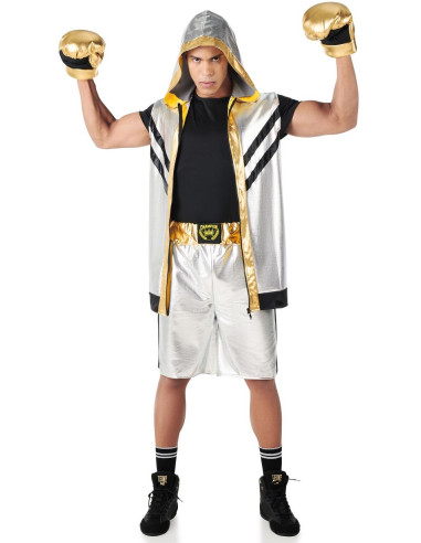 Disfraz de Boxeador Plateado para Hombre