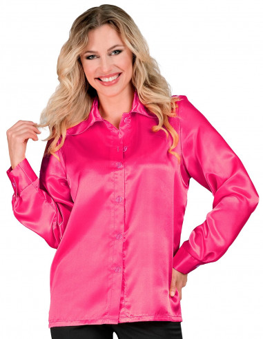 Camisa Disco Años 70 Rosa para Mujer