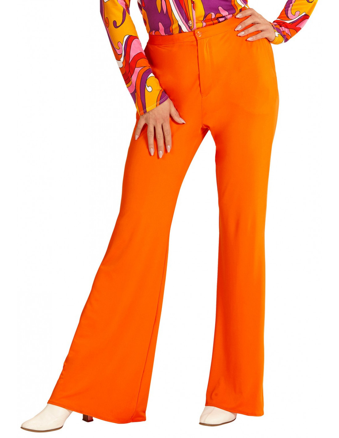 Pantalón de Campana Años 70 Naranja para Mujer