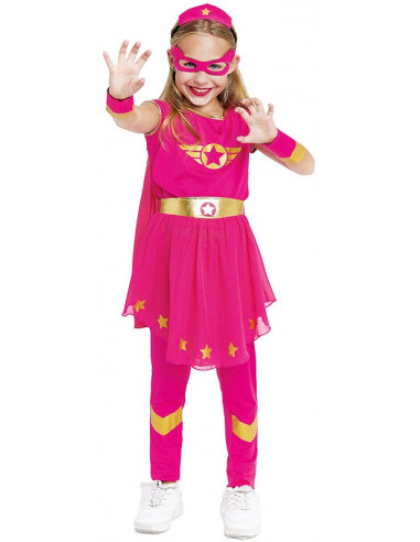 Disfraz de Superheroína Rosa para Niña