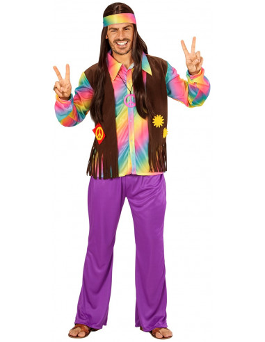 Disfraz de Hippie Multicolor para Hombre