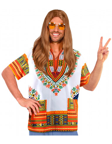 Camiseta Hippie Blanca Estilo Dashiki...
