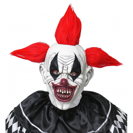Máscara de Payaso Diabólico con Pelo Rojo