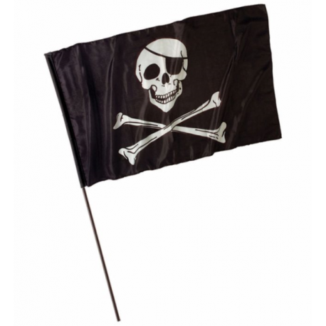 Bandera pirata con mastil
