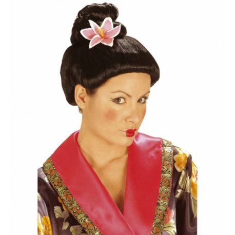 Peluca Geisha con Flor