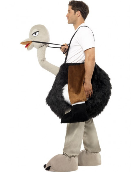Hombre montado en avestruz