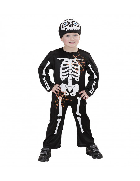 Disfraz de Esqueleto con gorro para niño