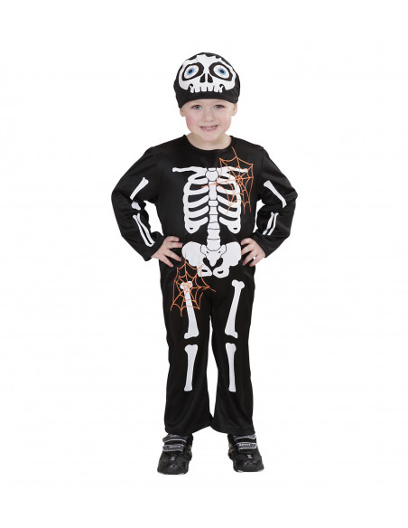 Disfraz de Esqueleto con gorro para niño