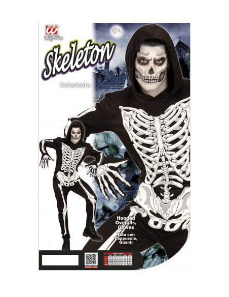 Disfraz de Esqueleto Fluorescente con capucha
