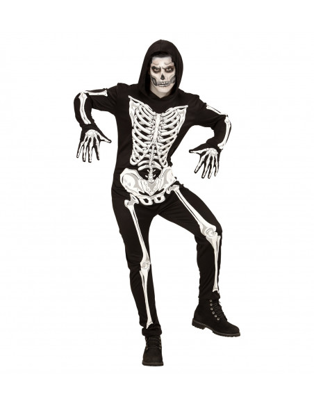 Disfraz de Esqueleto Fluorescente con capucha