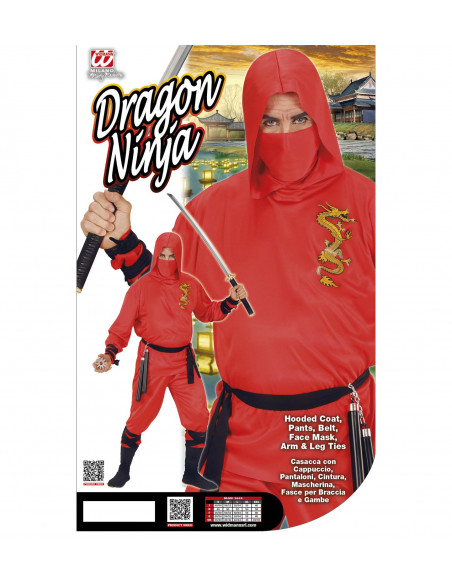 Disfraz de Dragon Ninja Rojo para adulto
