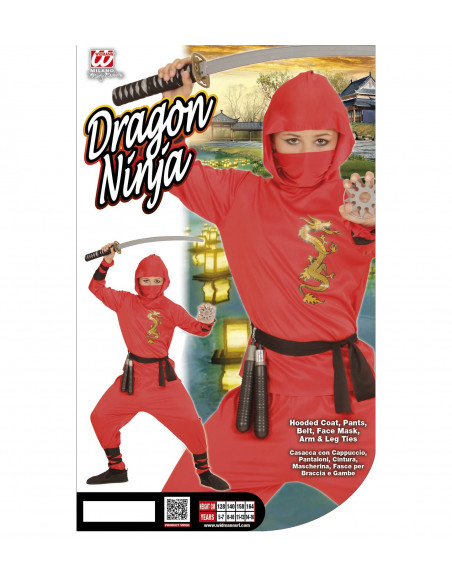 Disfraz de Dragon Ninja Rojo para niños