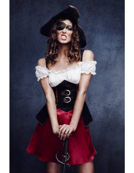 Disfraz de Mujer Pirata con sombrero - Tienda de disfraces