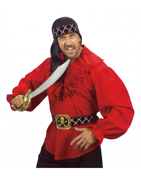 Camisa roja de Pirata para hombre