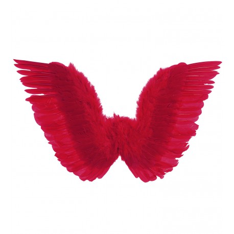Alas de plumas naturales en rojo