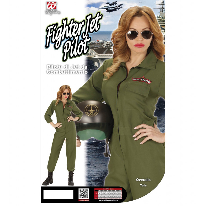 Disfraz De Piloto Militar Femenino Con Accesorios