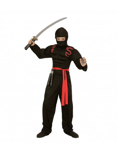 Disfraz de Ninja negro con músculos
