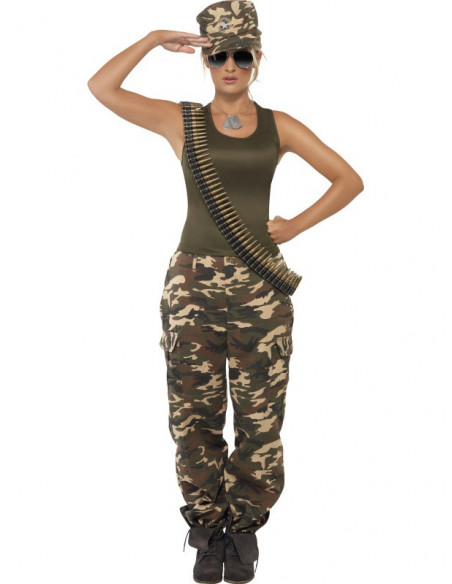 cultura patrón Mandíbula de la muerte Disfraz de Militar con Gorra para Mujer de Camuflaje