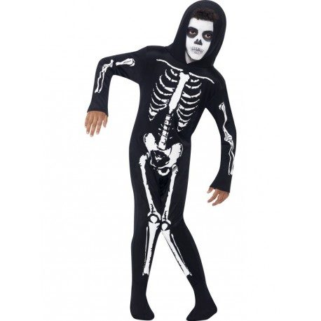 Disfraz de Esqueleto con capucha para niño