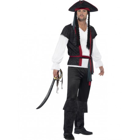 Disfraz de Pirata con Sombrero y Rastas