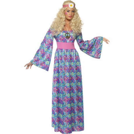 Disfraz de Hippie Estampado para Mujer