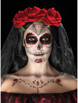Kit Tatuajes y Maquillaje Catrina Rojo