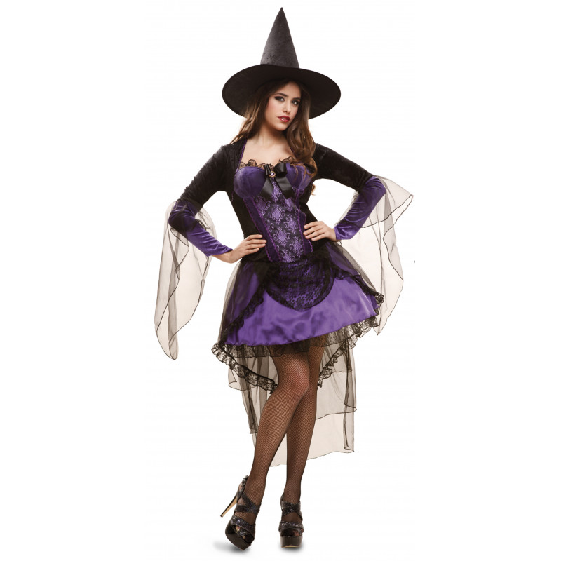 Comprar Disfraz de Bruja Morada con Mascara - Disfraces Halloween