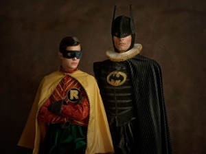 cosplay batman y robin retro