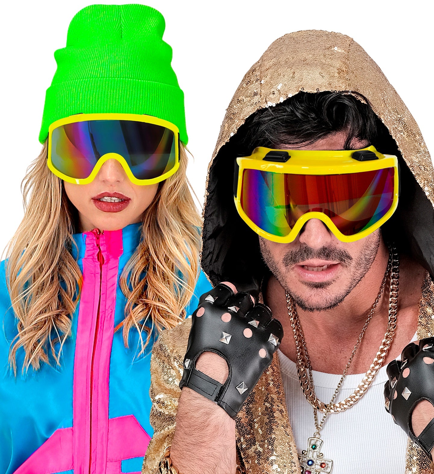 Gafas de Esquí o Snowboard Años 80 Amarillo Neón Gafas Widmann