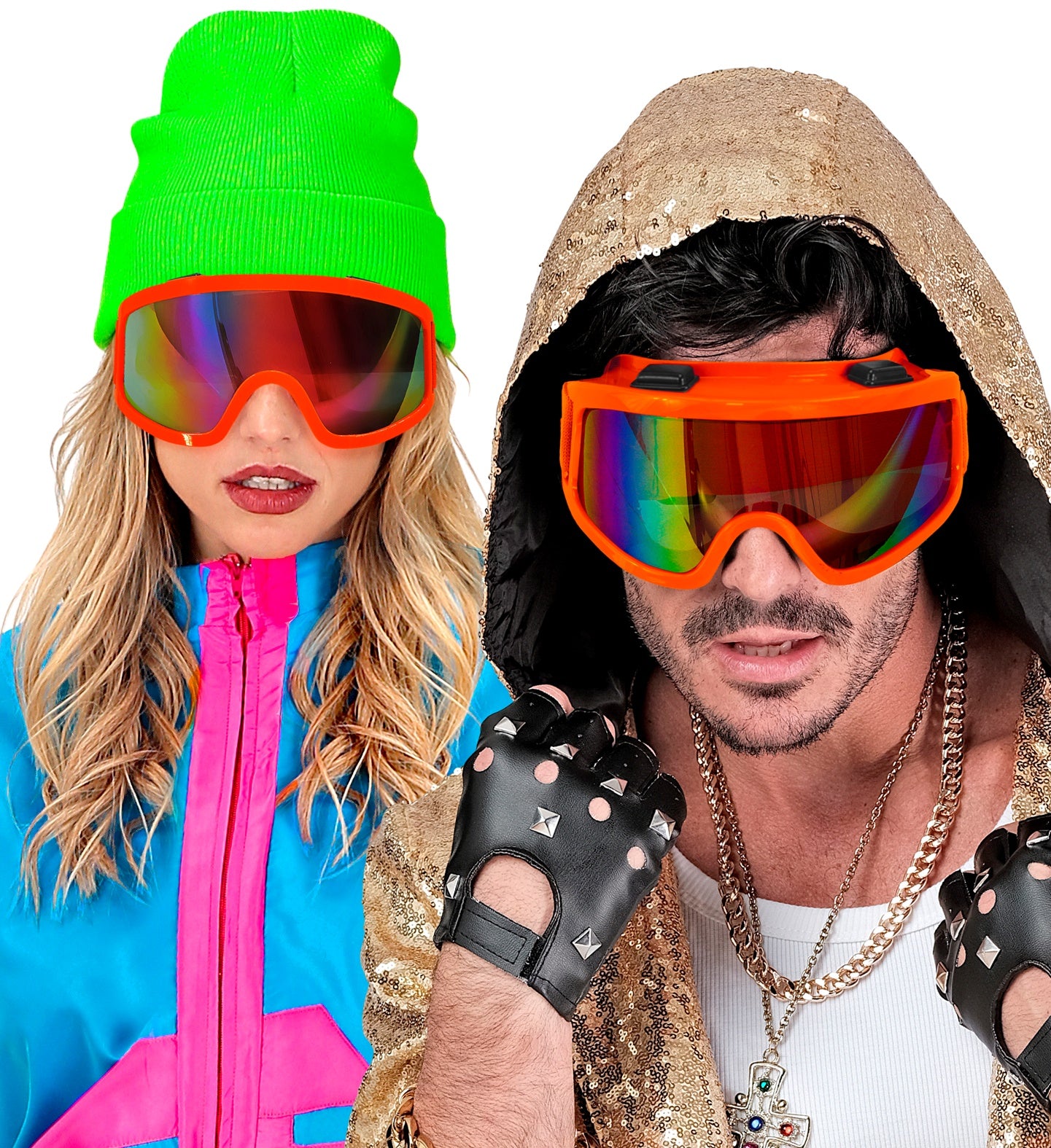Gafas de Esquí o Snowboard Años 80 Naranja Neón Gafas Widmann