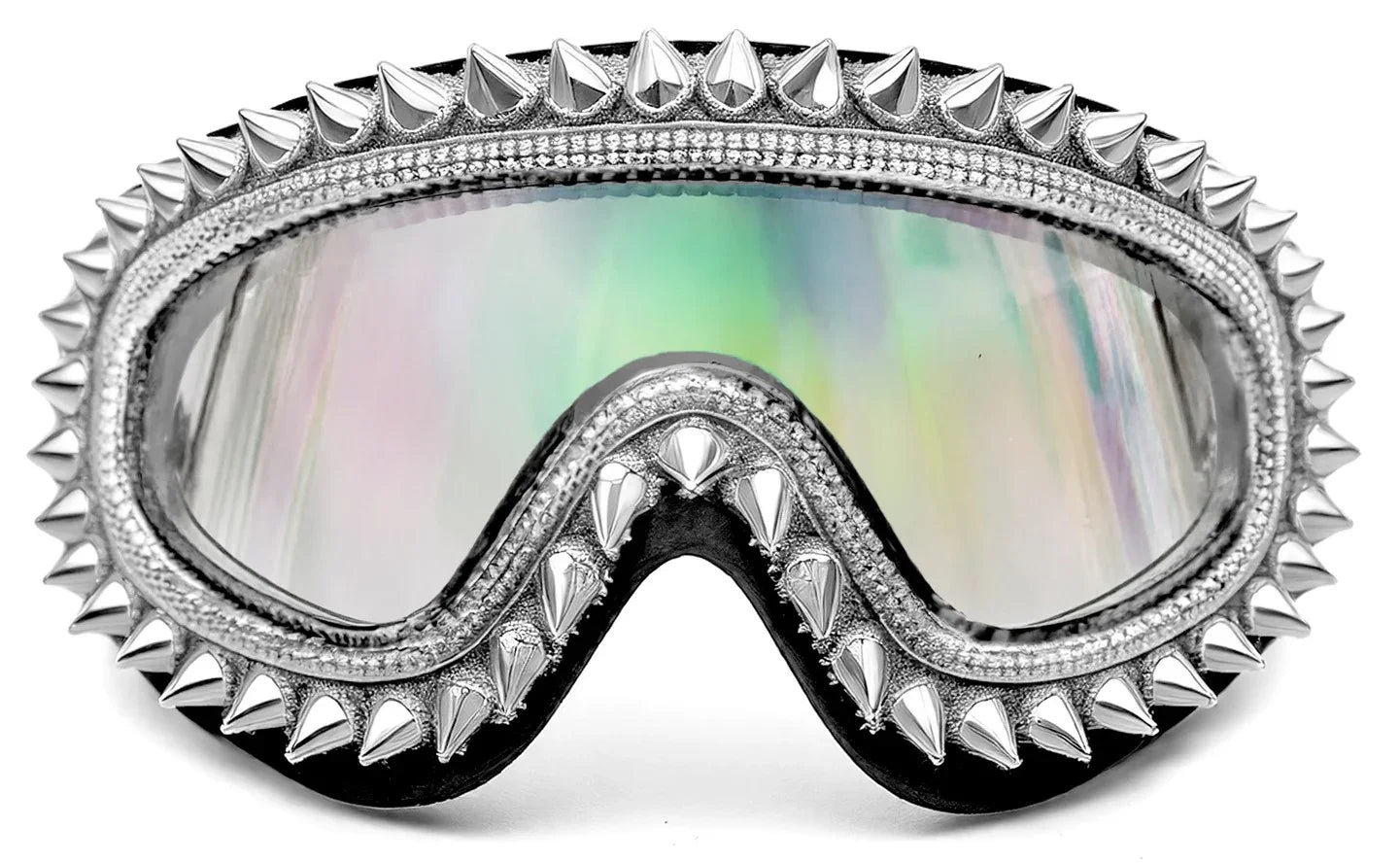 Gafas de Esquí o Snowboard Plateadas con Pedrería y Pinchos Gafas Steampunk Widmann