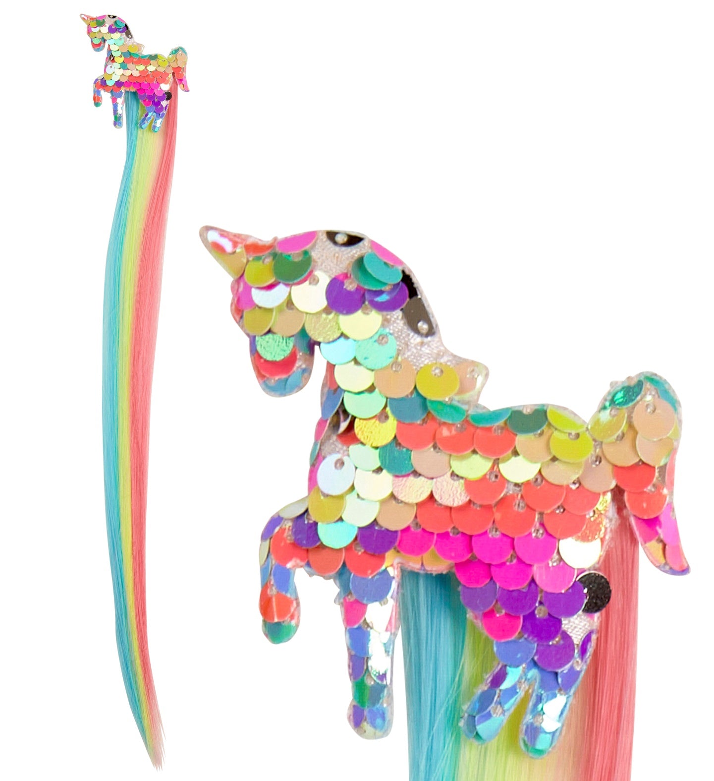 Extensión de Pelo Multicolor con Unicornio de Lentejuelas Accesorios para la Cabeza Widmann