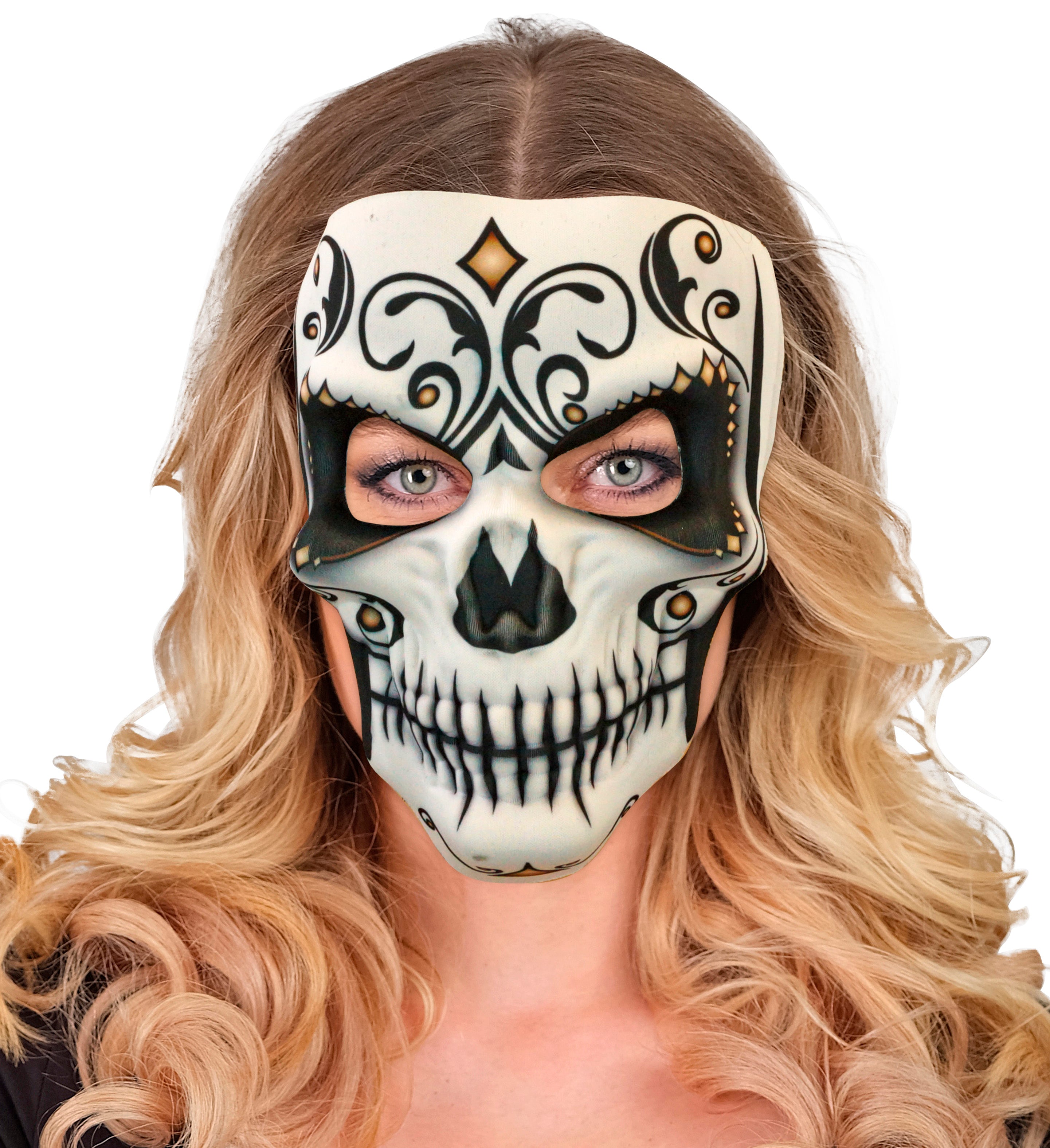 Máscara de Catrín Día de los Muertos de Tela Rígida Catrina Widmann